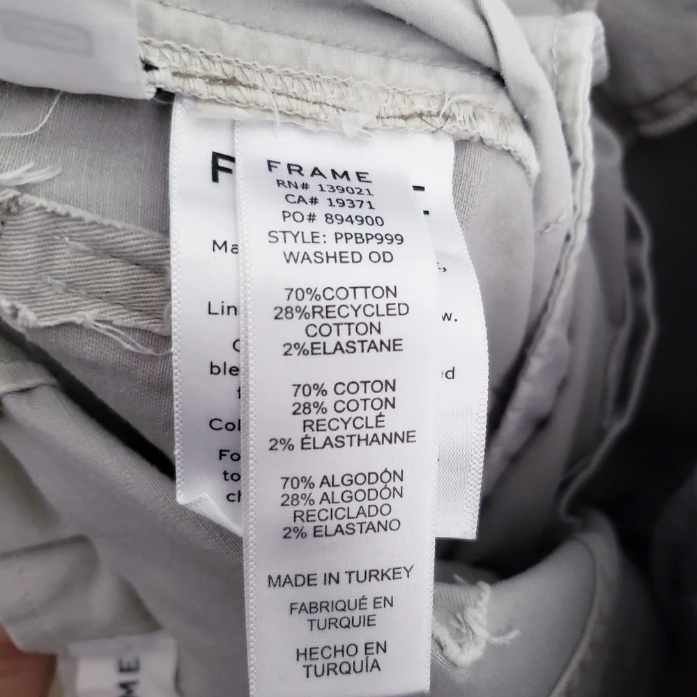 Frame Denim Washed Out Pale Olive Safari Belted Cargo Pants - Picture 9 of 9